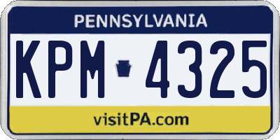 PA license plate KPM4325