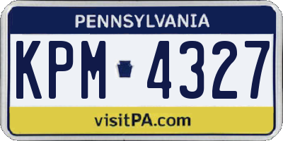 PA license plate KPM4327