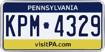 PA license plate KPM4329