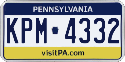 PA license plate KPM4332