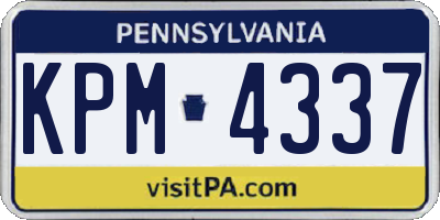 PA license plate KPM4337