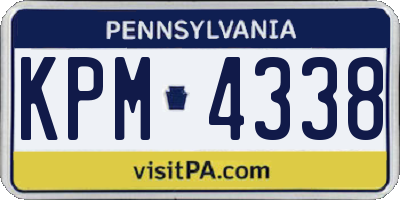 PA license plate KPM4338