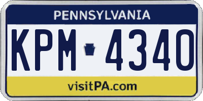 PA license plate KPM4340