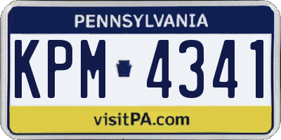 PA license plate KPM4341