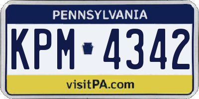 PA license plate KPM4342