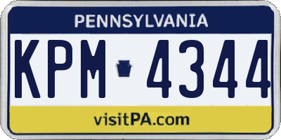 PA license plate KPM4344