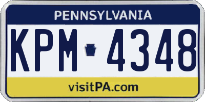 PA license plate KPM4348