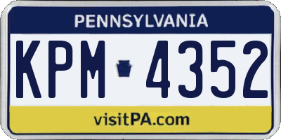 PA license plate KPM4352