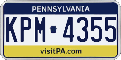 PA license plate KPM4355