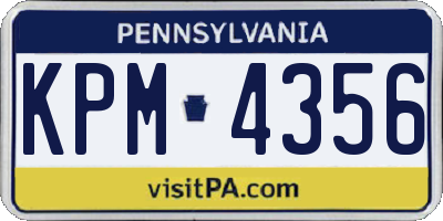 PA license plate KPM4356