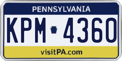 PA license plate KPM4360