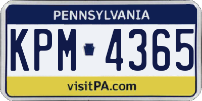 PA license plate KPM4365