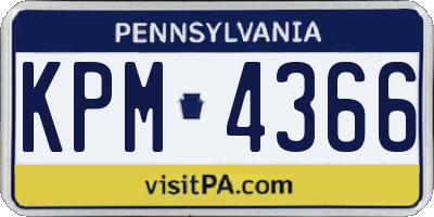PA license plate KPM4366