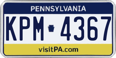 PA license plate KPM4367