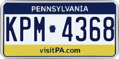 PA license plate KPM4368