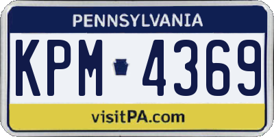 PA license plate KPM4369
