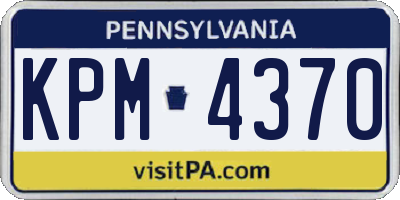 PA license plate KPM4370