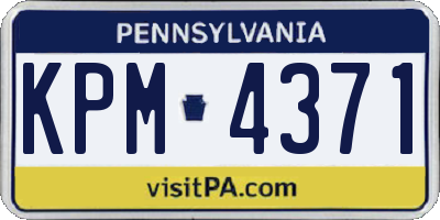 PA license plate KPM4371