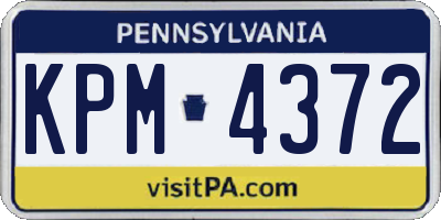 PA license plate KPM4372