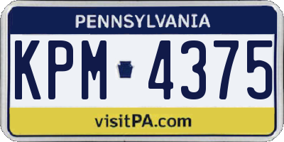 PA license plate KPM4375
