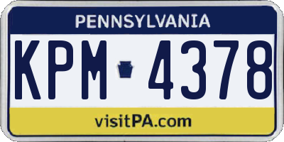 PA license plate KPM4378