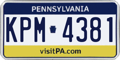 PA license plate KPM4381