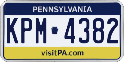 PA license plate KPM4382