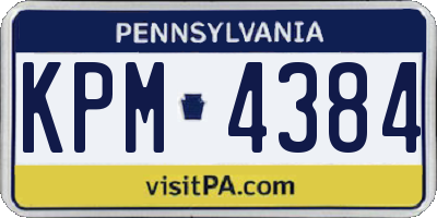 PA license plate KPM4384