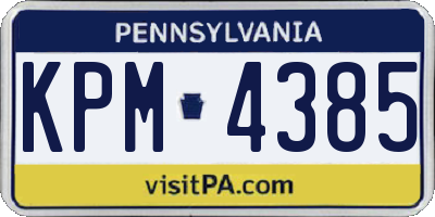 PA license plate KPM4385
