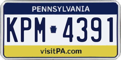 PA license plate KPM4391