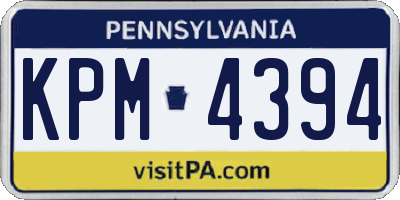 PA license plate KPM4394
