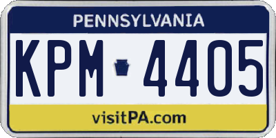PA license plate KPM4405