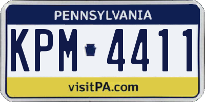PA license plate KPM4411