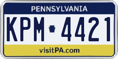 PA license plate KPM4421