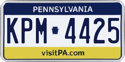 PA license plate KPM4425