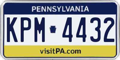 PA license plate KPM4432
