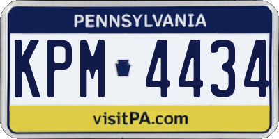 PA license plate KPM4434