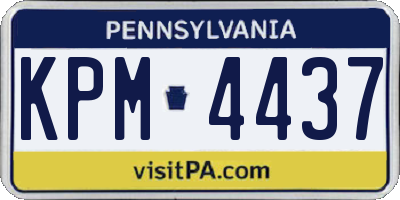 PA license plate KPM4437