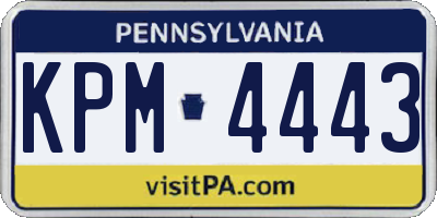 PA license plate KPM4443
