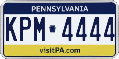 PA license plate KPM4444