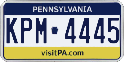 PA license plate KPM4445