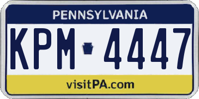 PA license plate KPM4447