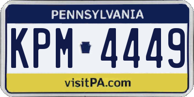 PA license plate KPM4449