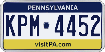 PA license plate KPM4452