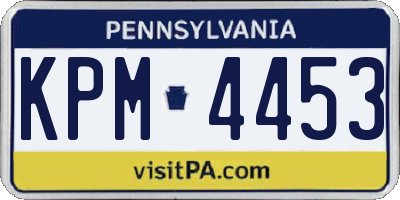 PA license plate KPM4453