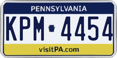PA license plate KPM4454