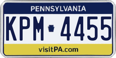 PA license plate KPM4455