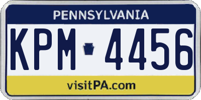 PA license plate KPM4456