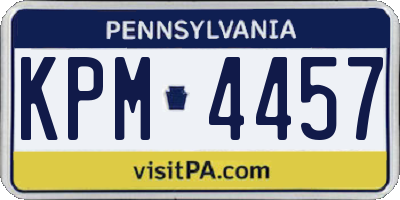 PA license plate KPM4457