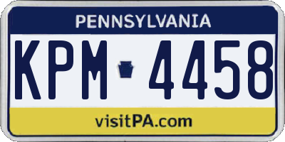 PA license plate KPM4458